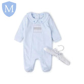 Velour Star & Smock Pleated Sleepsuit (V21117) (Baby Sleepsuit) Mansuri
